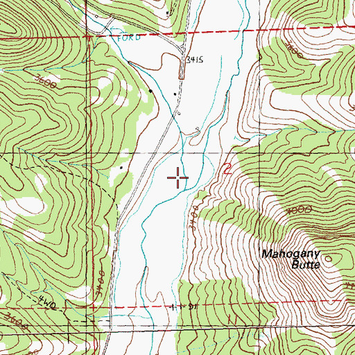 Topographic Map of Evans Creek, OR