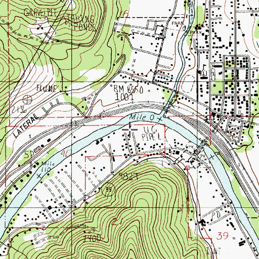 Topographic Map of Evans Creek, OR