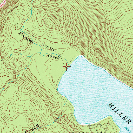 Topographic Map of Evening Creek, OR
