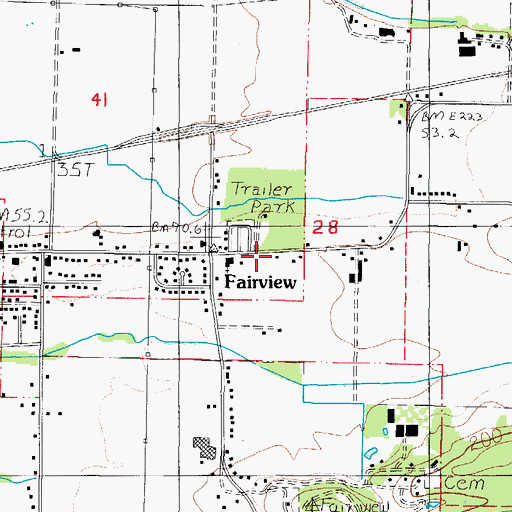 Topographic Map of Fairview, OR
