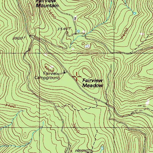 Topographic Map of Fairview Meadow, OR