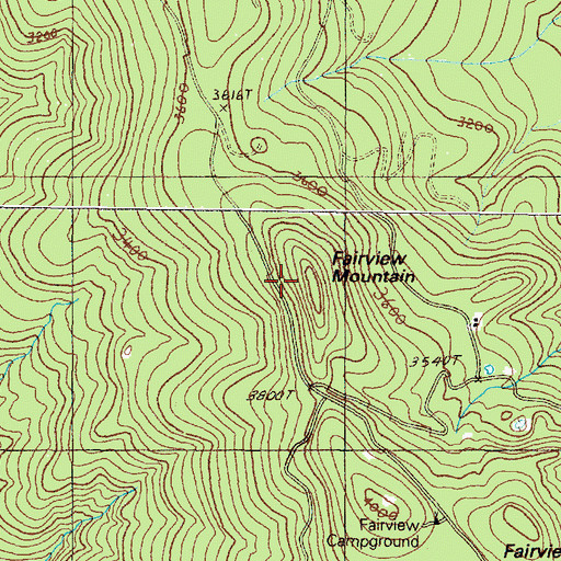 Topographic Map of Fairview Mountain, OR