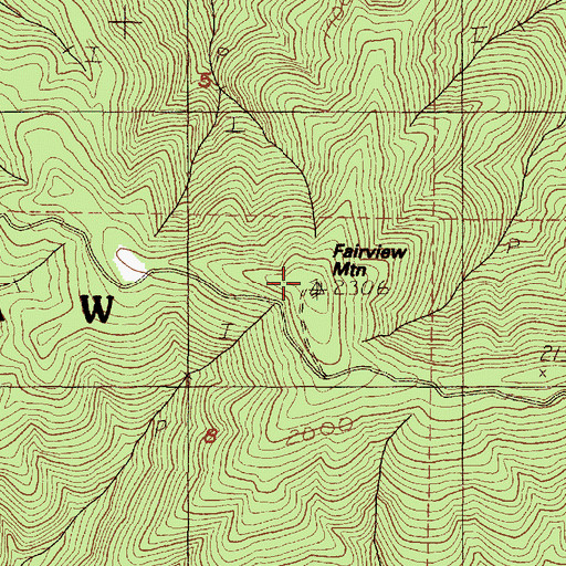 Topographic Map of Fairview Mountain, OR