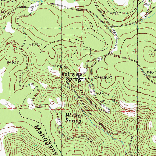 Topographic Map of Fairview Spring, OR