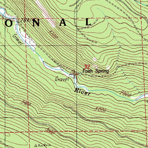 Topographic Map of Faith Spring, OR