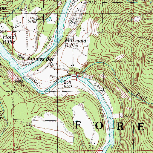 Topographic Map of Fall Creek, OR