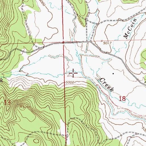 Topographic Map of Fall Creek, OR