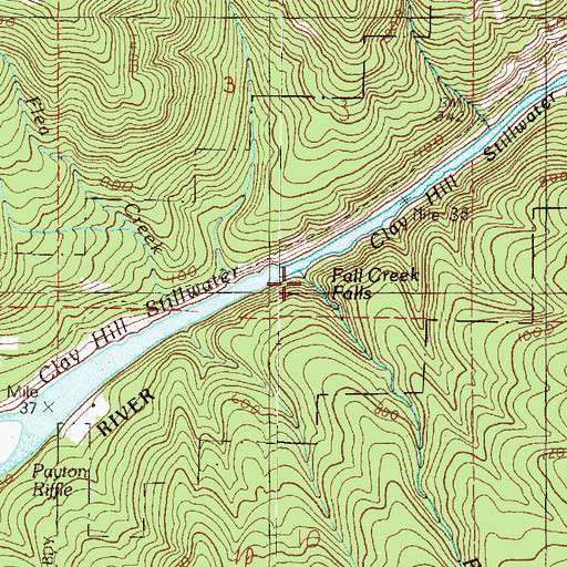 Topographic Map of Fall Creek, OR