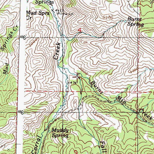 Topographic Map of Fall Creek, OR