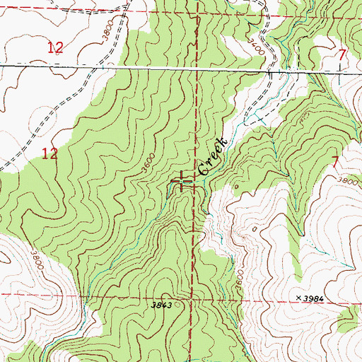 Topographic Map of Fall Creek, OR