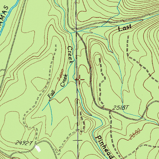 Topographic Map of Fall Creek, OR