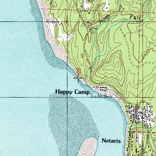 Topographic Map of Fall Creek, OR