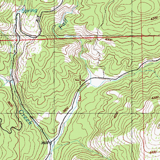 Topographic Map of Fall Creek, OR