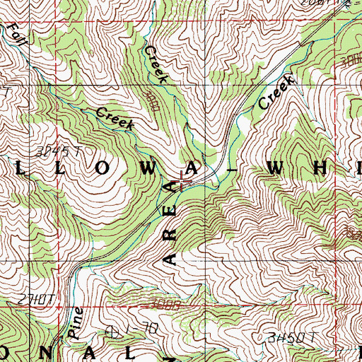 Topographic Map of Fall Creek, OR