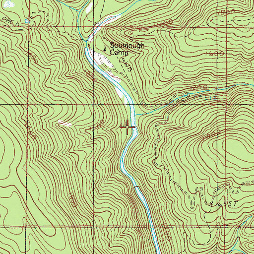 Topographic Map of Fall Creek, OR