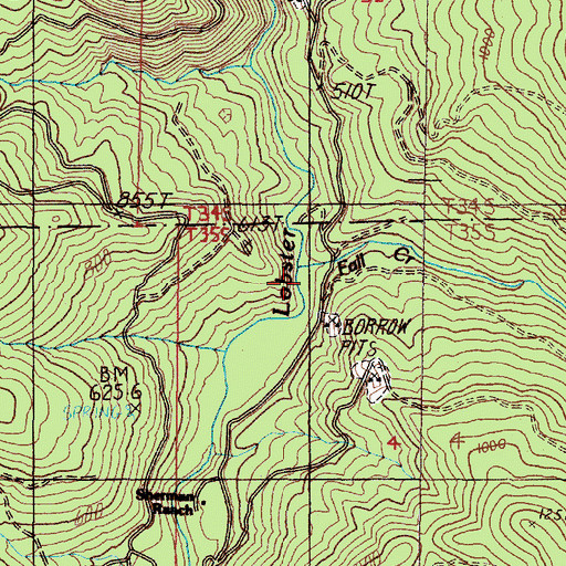 Topographic Map of Fall Creek, OR