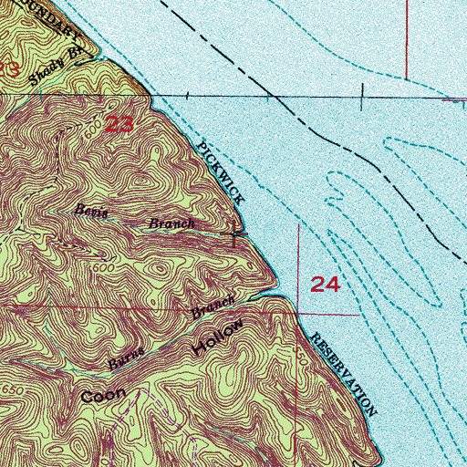 Topographic Map of Bevis Branch, AL