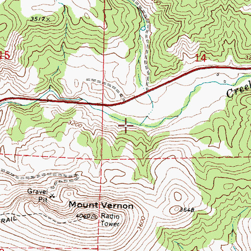 Topographic Map of Fall Creek, OR