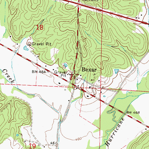 Topographic Map of Bexar, AL