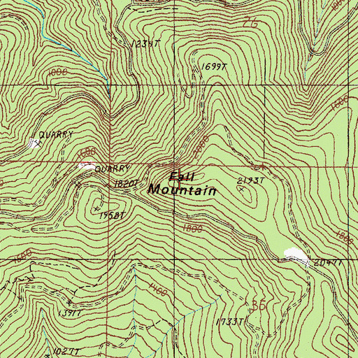 Topographic Map of Fall Mountain, OR