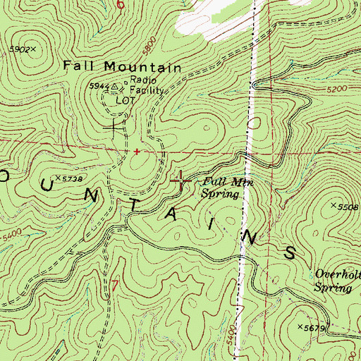 Topographic Map of Fall Mountain Spring, OR