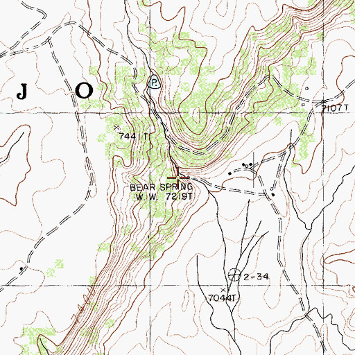Topographic Map of Bear Spring, AZ