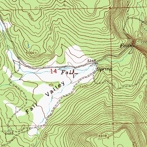Topographic Map of Fall Valley, OR