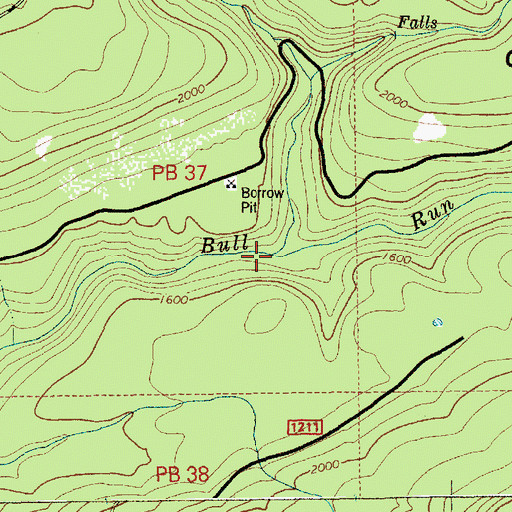 Topographic Map of Falls Creek, OR
