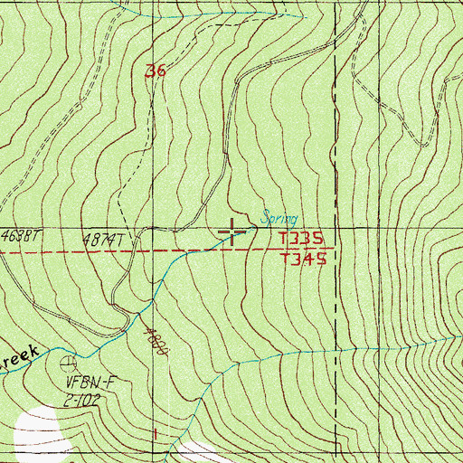 Topographic Map of Fantail Spring, OR