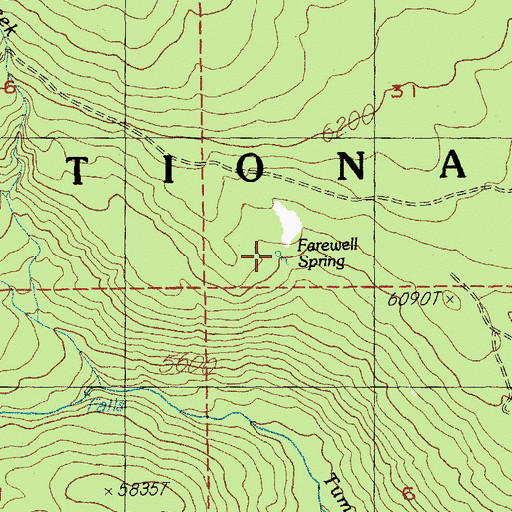 Topographic Map of Farewell Spring, OR