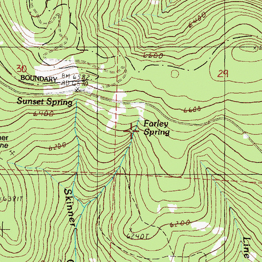 Topographic Map of Farley Spring, OR