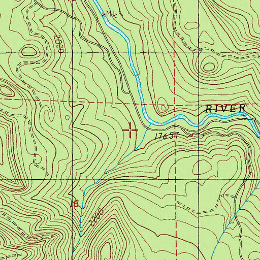 Topographic Map of Farm Creek, OR