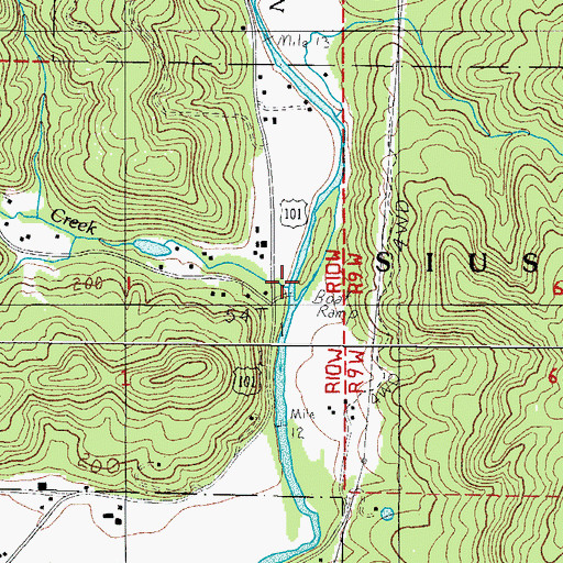 Topographic Map of Farmer Creek, OR