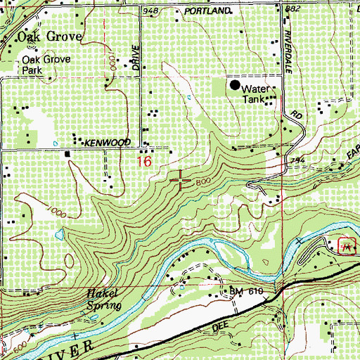 Topographic Map of Farmers Ditch, OR