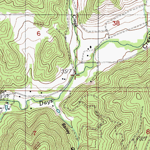 Topographic Map of Fate Creek, OR