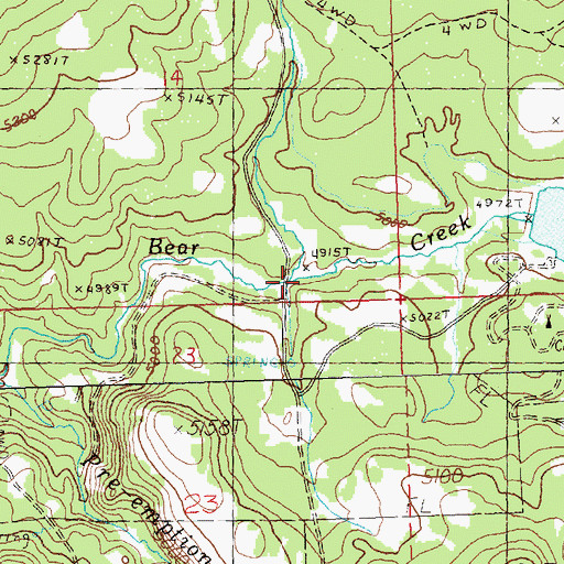 Topographic Map of Faught Creek, OR
