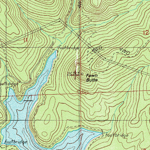 Topographic Map of Fawn Butte, OR