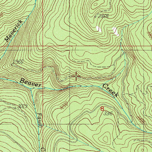 Topographic Map of Fawn Camp Trail, OR