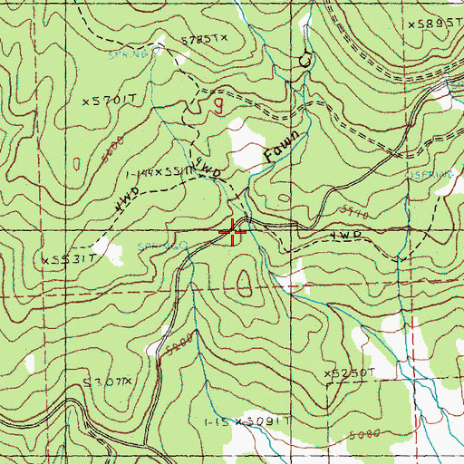 Topographic Map of Fawn Creek, OR