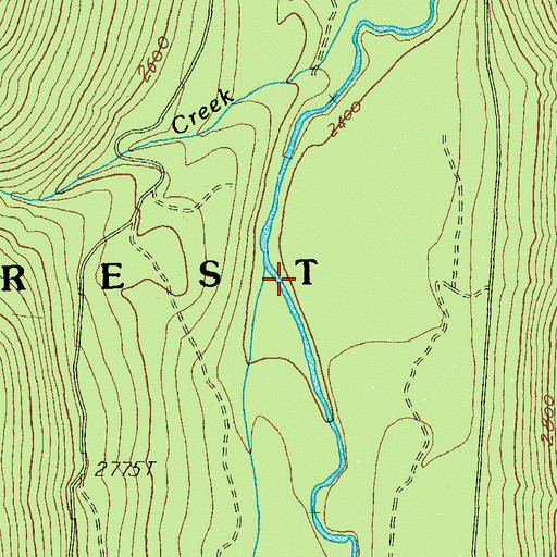 Topographic Map of Fawn Creek, OR