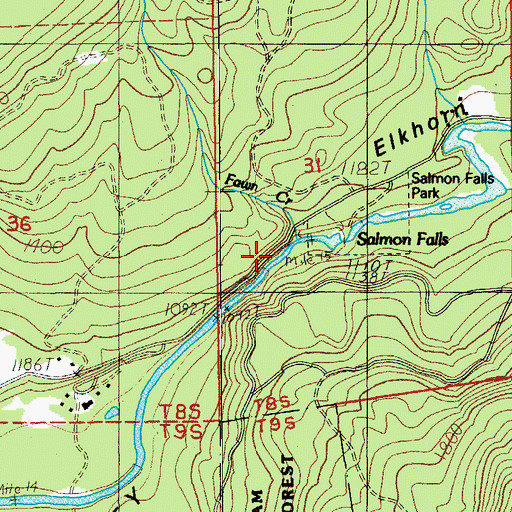 Topographic Map of Fawn Creek, OR