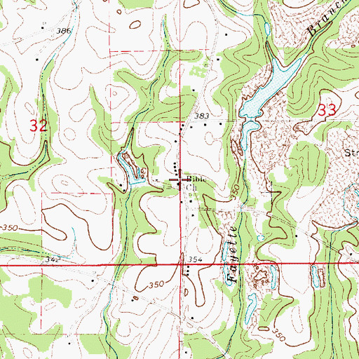 Topographic Map of Bible Church, AL