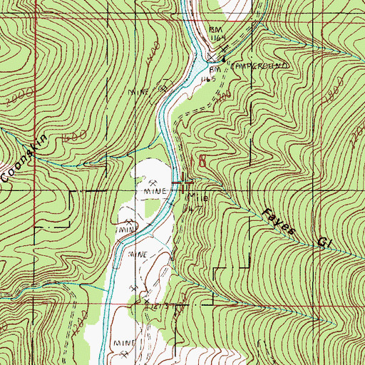 Topographic Map of Fayes Gulch, OR