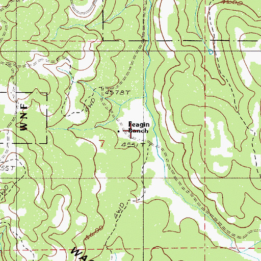 Topographic Map of Feagin Ranch, OR