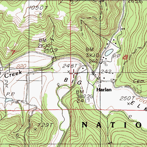 Topographic Map of Feagles Creek, OR