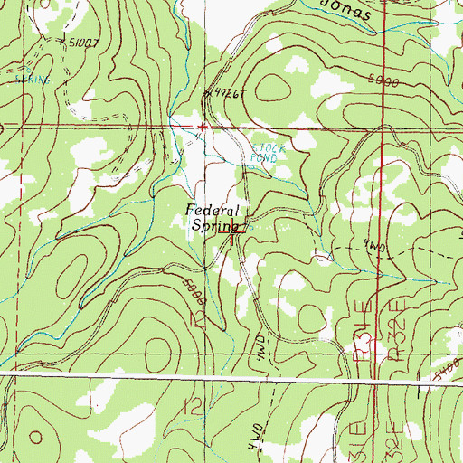 Topographic Map of Federal Spring, OR
