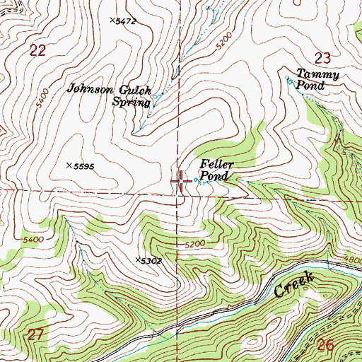 Topographic Map of Feller Pond, OR