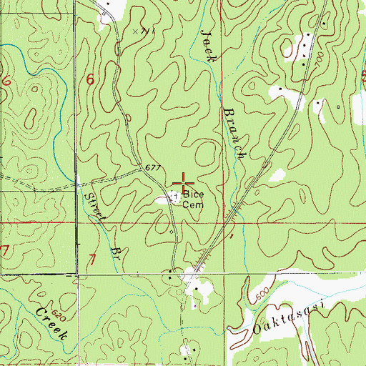 Topographic Map of Bice Cemetery, AL