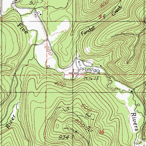 Topographic Map of Fendall Creek, OR