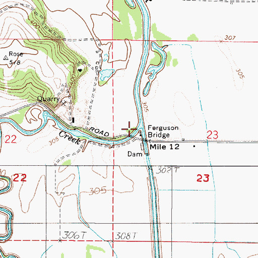 Topographic Map of Ferguson Creek, OR